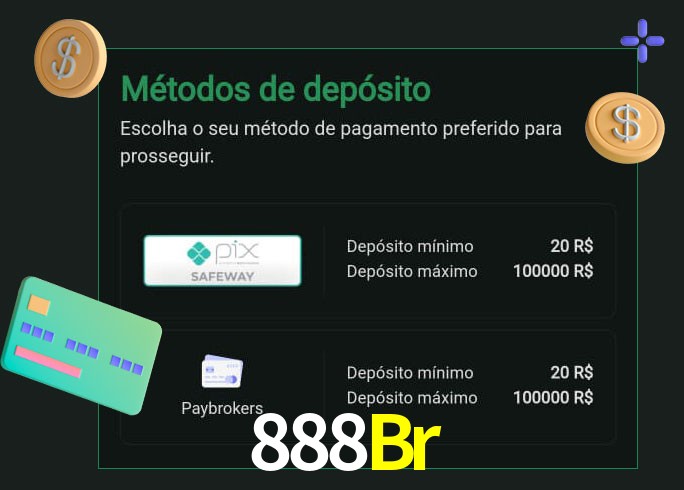 O cassino 888Br oferece uma grande variedade de métodos de pagamento